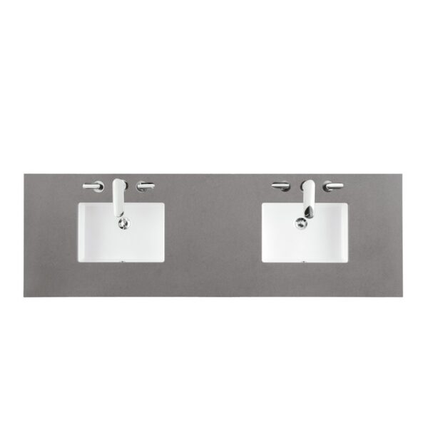 James Martin 650-V48-BW-3GEX Brittany 48 Inch Bright White Single Vanity with 3 cm Grey Expo Quartz Top with Sink