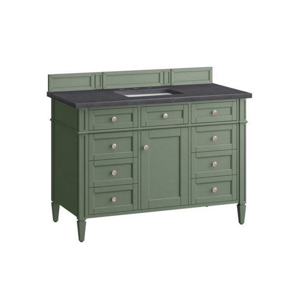 James Martin 650-V48-SC-3CSP Brittany 48 Inch Smokey Celadon Single Sink Vanity with 3 cm Charcoal Soapstone Top