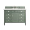 James Martin 650-V48-SC-3EJP Brittany 48 Inch Smokey Celadon Single Sink Vanity with 3 cm Eternal Jasmine Pearl Top