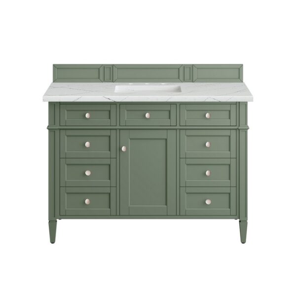 James Martin 650-V48-SC-3ENC Brittany 48 Inch Smokey Celadon Single Sink Vanity with 3 cm Ethereal Noctis Top