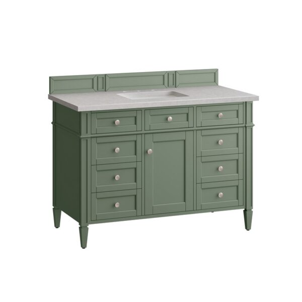 James Martin 650-V48-SC-3ESR Brittany 48 Inch Smokey Celadon Single Sink Vanity with 3 cm Eternal Serena Top