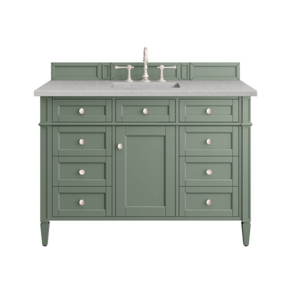 James Martin 650-V48-SC-3ESR Brittany 48 Inch Smokey Celadon Single Sink Vanity with 3 cm Eternal Serena Top