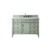 James Martin 650-V48-SGR-3CAR Brittany 48 Inch Sage Green Single Vanity with 3 CM Carrara Marble Top