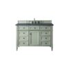 James Martin 650-V48-SGR-3CSP Brittany 48 Inch Sage Green Single Vanity with 3 CM Charcoal Soapstone Quartz Top