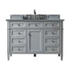 James Martin 650-V48-UGR-3CBL Brittany 48 Inch Single Vanity Cabinet with Cala Blue Quartz Top - Urban Gray