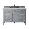 James Martin 650-V48-UGR-3ENC Brittany 48 Inch Single Vanity Cabinet with Ethereal Noctis Quartz Top - Urban Gray