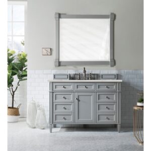 James Martin 650-V48-UGR-3ESR Brittany 48 Inch Urban Gray Single Vanity with 3 CM Eternal Serena Quartz Top