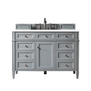 James Martin 650-V48-3WZ Brittany 48 Inch Single Vanity with 3cm White Zeus Quartz Top