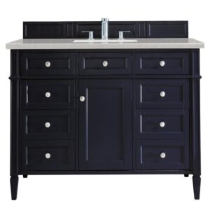 James Martin 650-V48-VBL-3ESR Brittany 48 Inch Victory Blue Single Vanity with 3 CM Eternal Serena Quartz Top