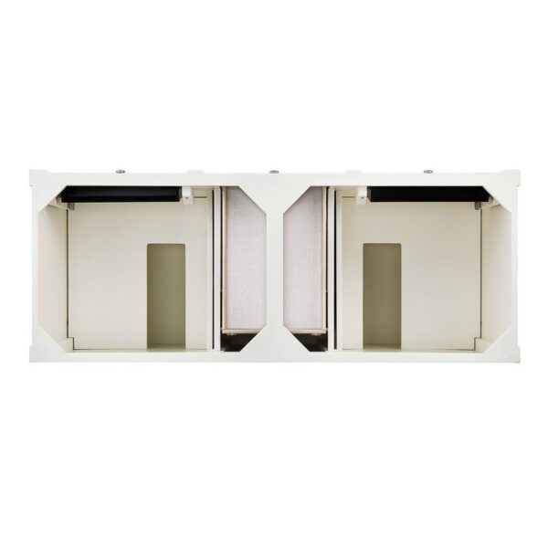 James Martin 650-V60D-BW-3EJP Brittany 60 Inch Bright White Double Vanity with 3 cm Eternal Jasmine Pearl Quartz Top with Sink