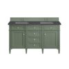 James Martin 650-V60D-SC-3CSP Brittany 60 Inch Smokey Celadon Double Sink Vanity with 3 cm Charcoal Soapstone Top