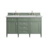 James Martin 650-V60D-SC-3ENC Brittany 60 Inch Smokey Celadon Double Sink Vanity with 3 cm Ethereal Noctis Top