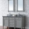 James Martin 650-V60D-UGR-3CSP Brittany 60 Inch Urban Gray Double Vanity with 3 cm Charcoal Soapstone Quartz Top with Sink