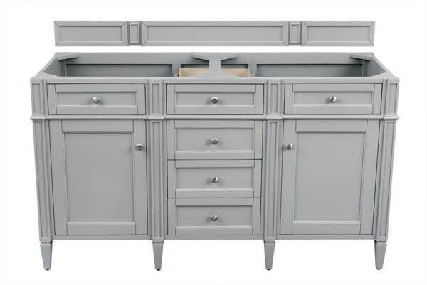 James Martin 650-V60D-UGR-3GEX Brittany 60 Inch Urban Gray Double Vanity with 3 cm Grey Expo Quartz Top with Sink