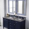 James Martin 650-V60D-VBL-3GEX Brittany 60 Inch Victory Blue Double Vanity with 3 cm Grey Expo Quartz Top with Sink