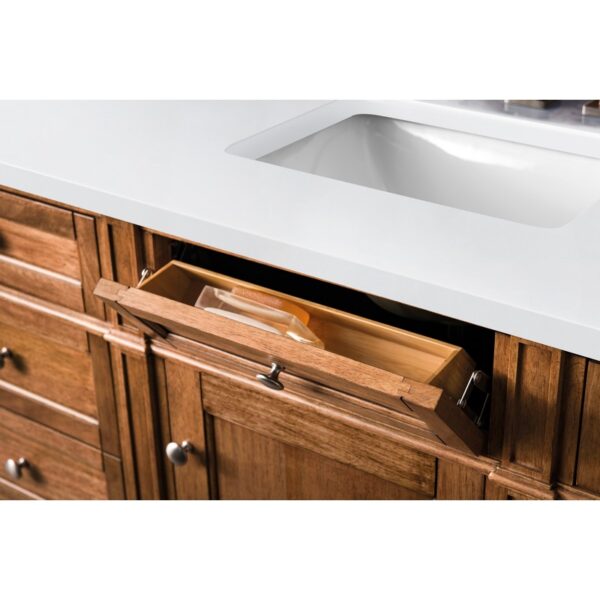 James Martin 650-V60S-3WZ Brittany 60 Inch Single Vanity with 3cm White Zeus Quartz Top