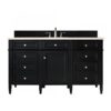 James Martin 650-V60S-BKO-3EMR Brittany 60 Inch Single Vanity in Black Onyx with 3 CM Eternal Marfil Quartz Top