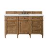 James Martin 650-V60S-SBR-3ENC Brittany 60 Inch Single Vanity Cabinet with Ethereal Noctis Quartz Top - Saddle Brown