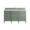 James Martin 650-V60S-SC-3AF Brittany 60 Inch Smokey Celadon Single Sink Vanity with 3 cm Arctic Fall Top