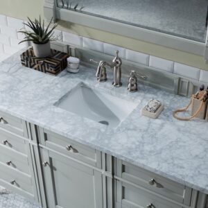 James Martin 650-V60S-UGR-3CAR Brittany 60 Inch Urban Gray Single Vanity with 3 cm Carrara Marble Top