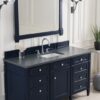 James Martin 650-V60S-VBL-3CSP Brittany 60 Inch Victory Blue Single Vanity with 3 cm Charcoal Soapstone Quartz Top with Sink