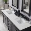 James Martin 650-V72-BKO-3EJP Brittany 72 Inch Black Onyx Double Vanity with 3 cm Eternal Jasmine Pearl Quartz Top with Sink