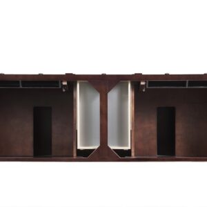 James Martin 650-V72-BNM-3GEX Brittany 72 Inch Burnished Mahogany Double Vanity with 3 cm Grey Expo Quartz Top with Sink