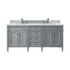 James Martin 650-V72-UGR-3ENC Brittany 72 Inch Double Vanity Cabinet with Ethereal Noctis Quartz Top - Urban Gray