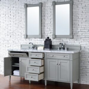 James Martin 650-V72-UGR-3AF Brittany 72 Inch Urban Gray Double Vanity with 3 cm Arctic Fall Solid Surface Top