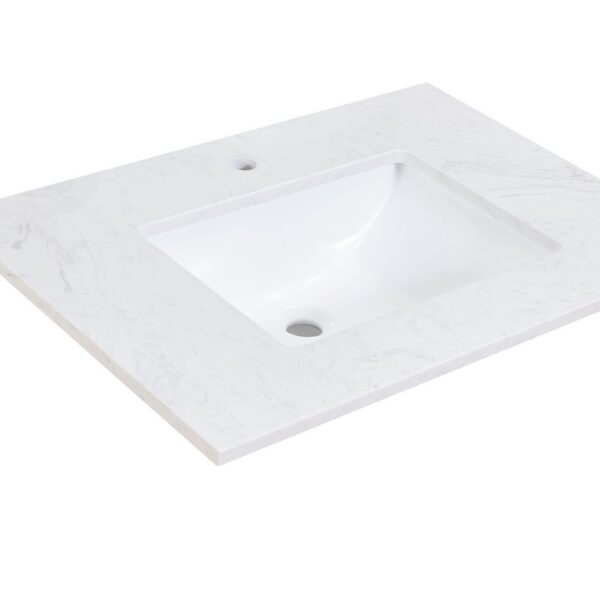 Altair 65031-CTP-AW Salerno 31 Inch Stone effects Vanity Top in Aosta White with White Sink