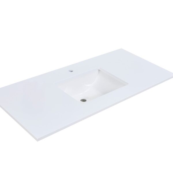 Altair 66049-CTP-SW Viterbo 49 Inch Stone effects Vanity Top in Snow White with White Sink