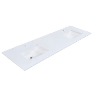 Altair 66073-CTP-SW Viterbo 72 Inch Stone effects Vanity Top in Snow White with White Sink