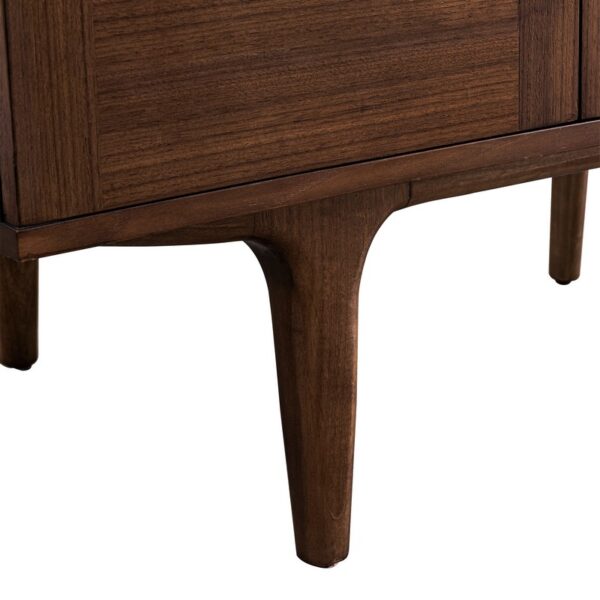 James Martin 670-V30-WLT-3WZ Amberly 30 Inch Single Vanity in Mid-Century Walnut with 3cm White Zeus Top