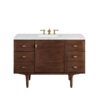 James Martin 670-V48-WLT-3ENC Amberly 48 Inch Mid-Century Walnut Single Sink Vanity with 3 cm Ethereal Noctis Top