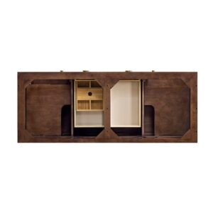 James Martin 670-V60D-WLT Amberly 59 7/8 Inch Mid-Century Walnut Double Sink Vanity Cabinet Only