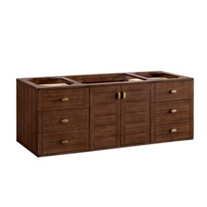 James Martin 670-V60S-WLT Amberly 59 7/8 Inch Mid-Century Walnut Single Sink Vanity Cabinet Only