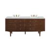 James Martin 670-V72-WLT-3ENC Amberly 72 Inch Mid-Century Walnut Double Sink Vanity with 3 cm Ethereal Noctis Top