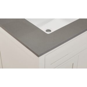 Altair 67031-CTP-CG Madrid 31 Inch Stone effects Vanity Top In Concrete Grey with White Sink