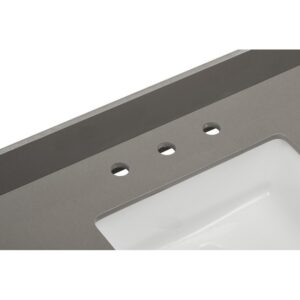 Altair 67037-CTP-CG Madrid 37 Inch Stone effects Vanity Top in Concrete Grey with White Sink