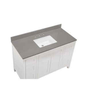 Altair 67049-CTP-CG Madrid 49 Inch Stone effects Vanity Top in Concerete Grey with White Sink