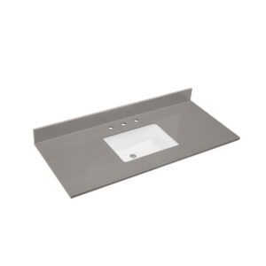 Altair 67049-CTP-CG Madrid 49 Inch Stone effects Vanity Top in Concerete Grey with White Sink