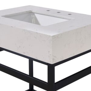 Altair 68030-CTP-AWAP Merano 30 Inch Stone Effects Vanity Top with White Sink - Aosta White Apron