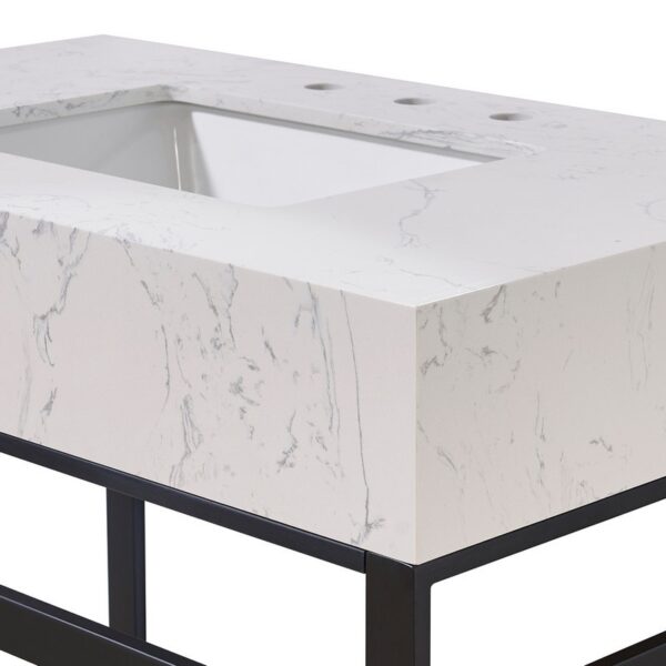 Altair 68036-CTP-AWAP Merano 36 Inch Stone Effects Vanity Top with White Sink - Aosta White Apron