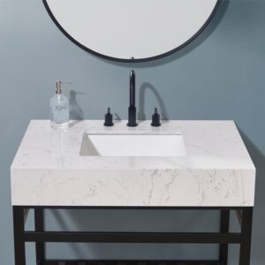 Altair 68036-CTP-AWAP Merano 36 Inch Stone Effects Vanity Top with White Sink - Aosta White Apron