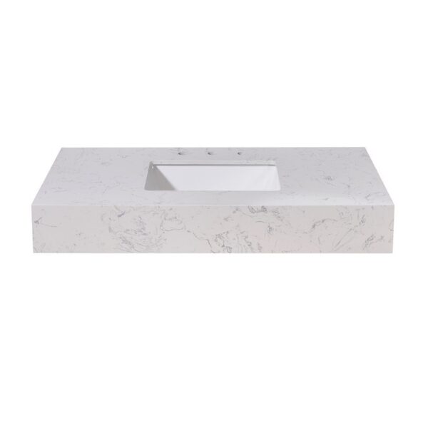 Altair 68042-CTP-AWAP Merano 42 Inch Stone Effects Vanity Top with White Sink - Aosta White Apron