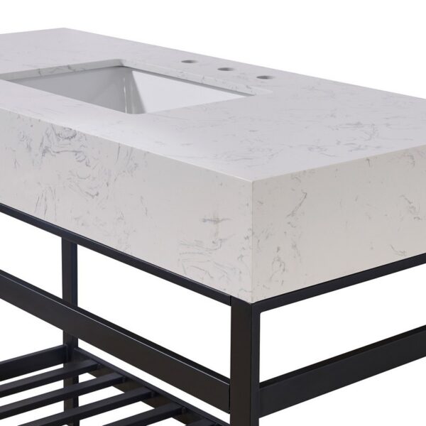 Altair 68048-CTP-AWAP Merano 48 Inch Stone Effects Vanity Top with White Sink - Aosta White Apron