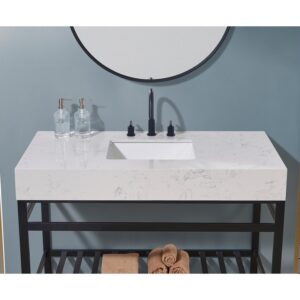 Altair 68048-CTP-AWAP Merano 48 Inch Stone Effects Vanity Top with White Sink - Aosta White Apron