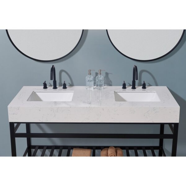 Altair 68060-CTP-AWAP Merano 60 Inch Stone Effects Vanity Top with White Sink - Aosta White Apron