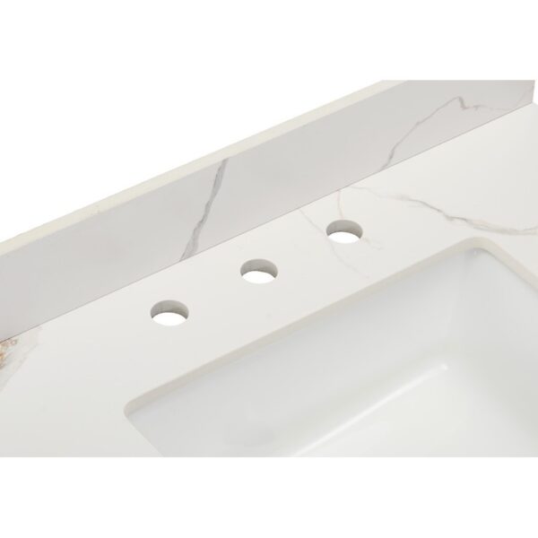 Altair 69031-CTP-CW Eivissa 31 Inch Stone effects Vanity Top in Calacatta White with White Sink