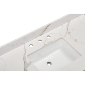 Altair 69049-CTP-CW Eivissa 49 Inch Stone effects Vanity Top in Calacatta White with White Sink